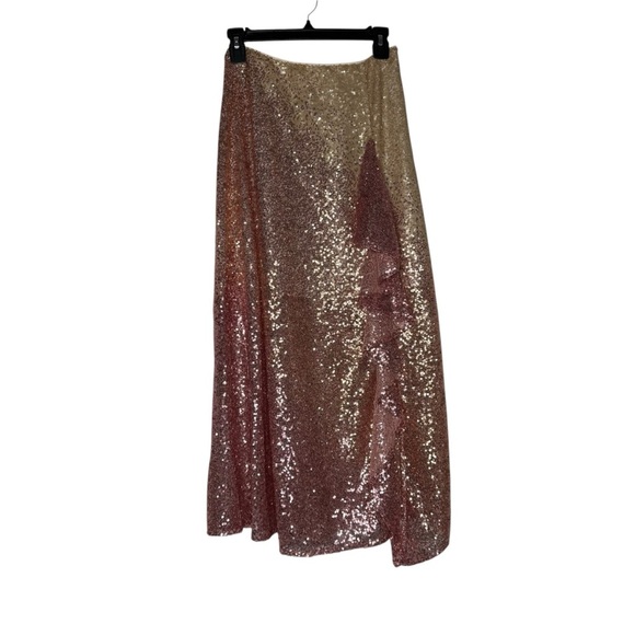 Ted Baker Velina Pink Sequined Ruffle Midi Skirt size ) - Picture 2 of 7